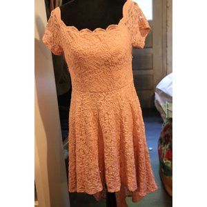 City Studio Pink lace Asymetric Dress Size 13 preowned